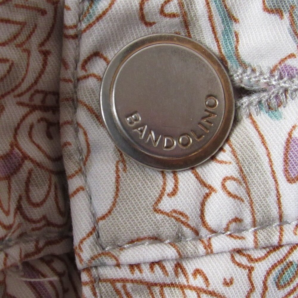 Women's Bandolino Cuffed Amy Shorts Size 10 Missy Cream/Aqua/Tan/Violet Paisley - Picture 5 of 7